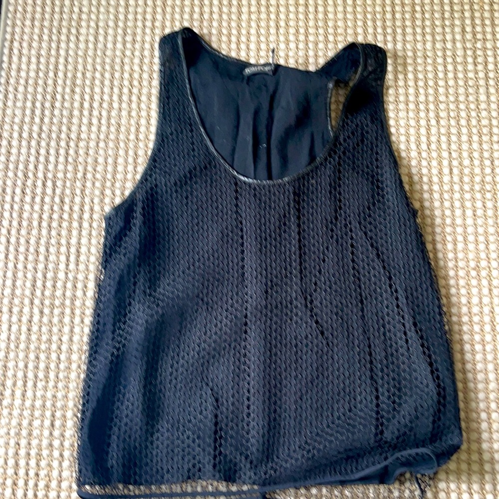 Tom Ford leather trimmed black top